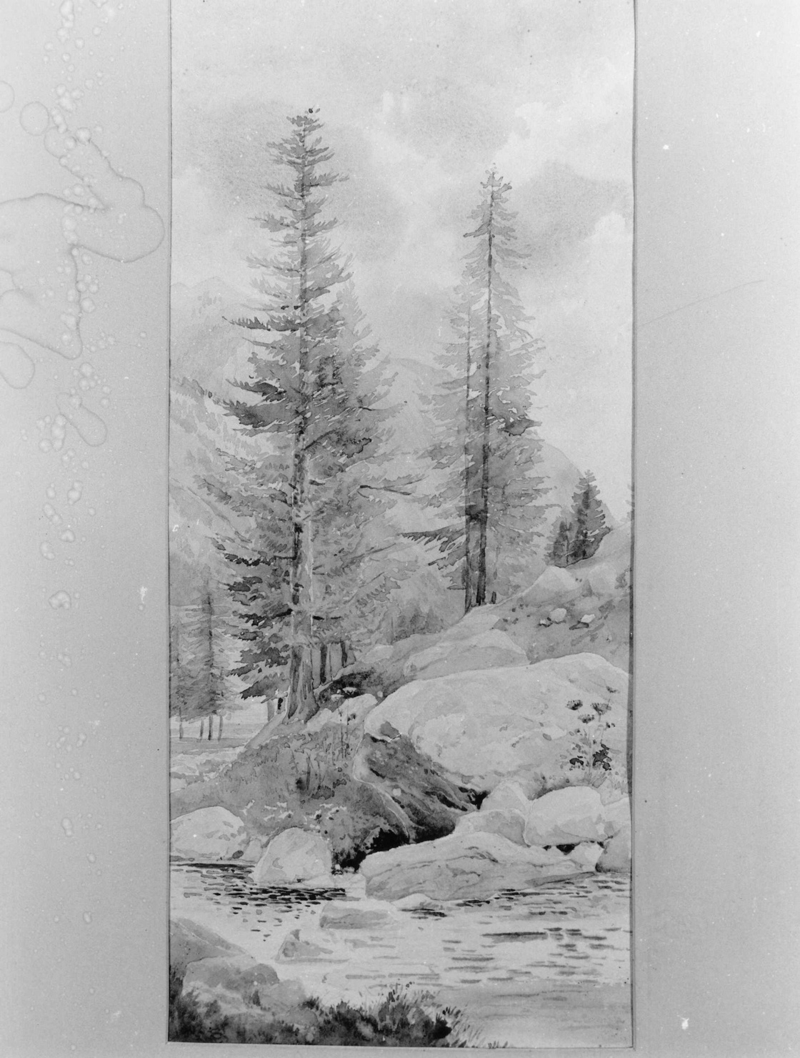 paesaggio montano (disegno, opera isolata) di Bicknell Clarence (fine/inizio secc. XIX/ XX)