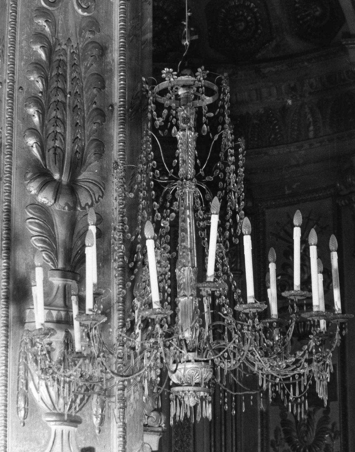 lampadario - a bracci, serie - manifattura ligure (fine/inizio secc. XVIII/ XIX)