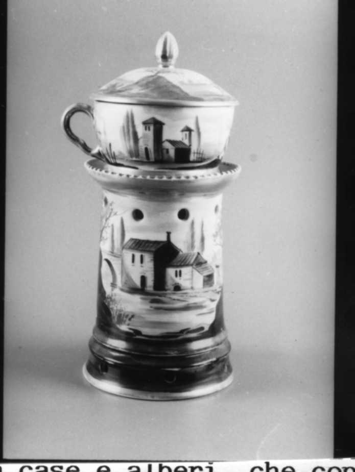 scaldavivande, insieme - manifattura europea (prima metà sec. XIX)