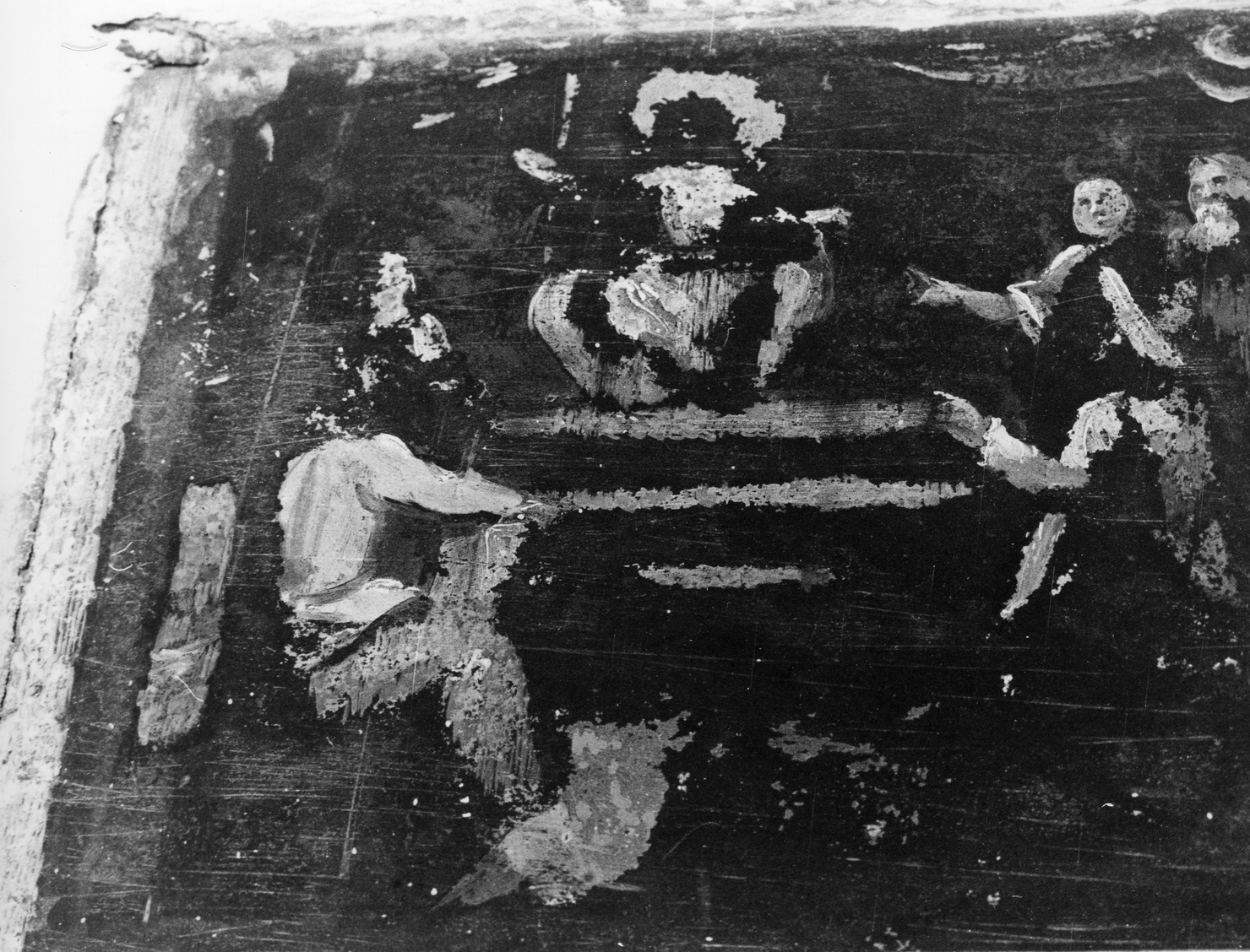 Quinto mistero gaudioso del Rosario, disputa di Gesù con i dottori nel tempio (dipinto murale) - ambito ligure (seconda metà sec. XVIII)