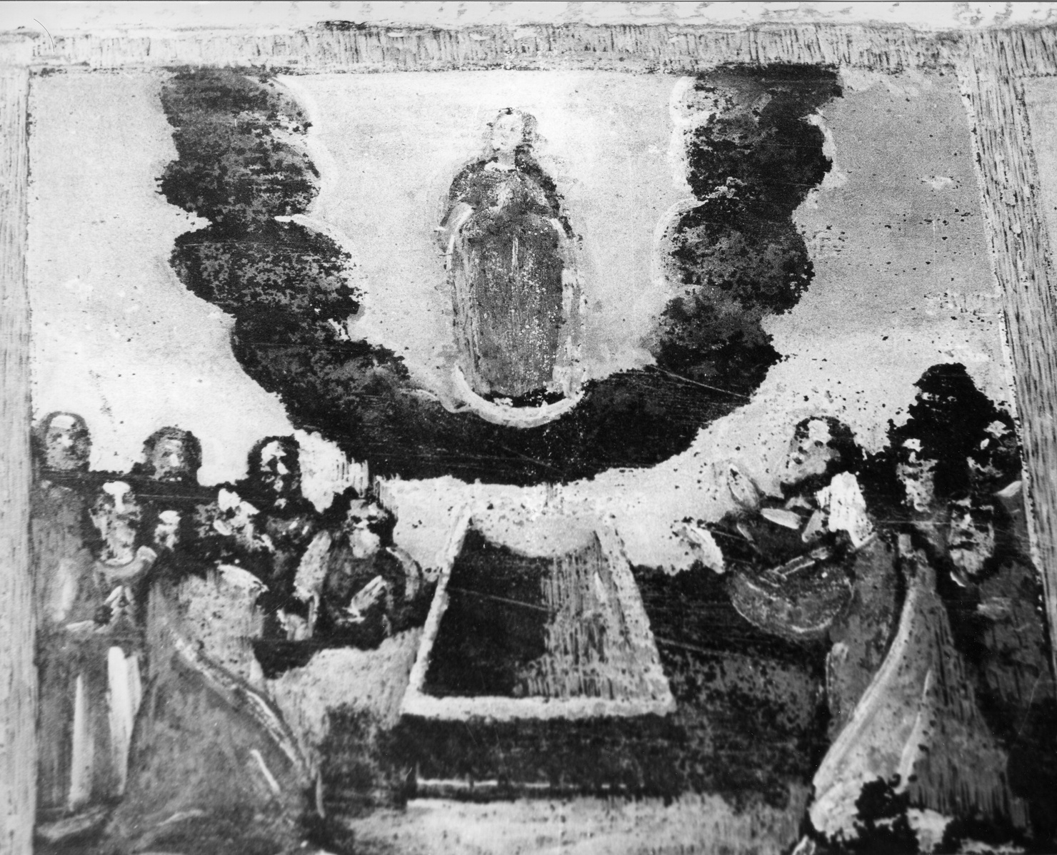 Quarto mistero glorioso del Rosario, assunzione della Madonna (dipinto murale) - ambito ligure (seconda metà sec. XVIII)