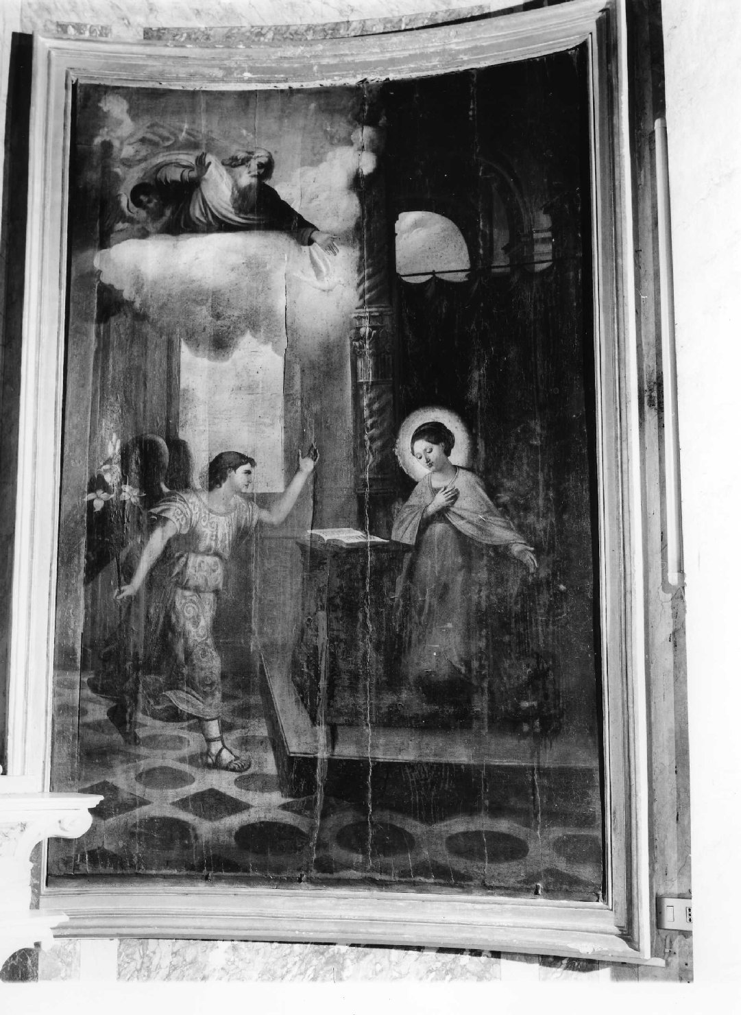 Annunciazione, Annunciazione (dipinto, complesso decorativo) di Bozzano Giuseppe (sec. XIX)