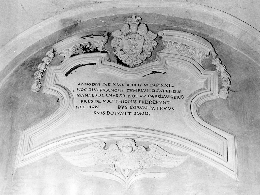 targa commemorativa - ambito laziale (sec. XVIII)