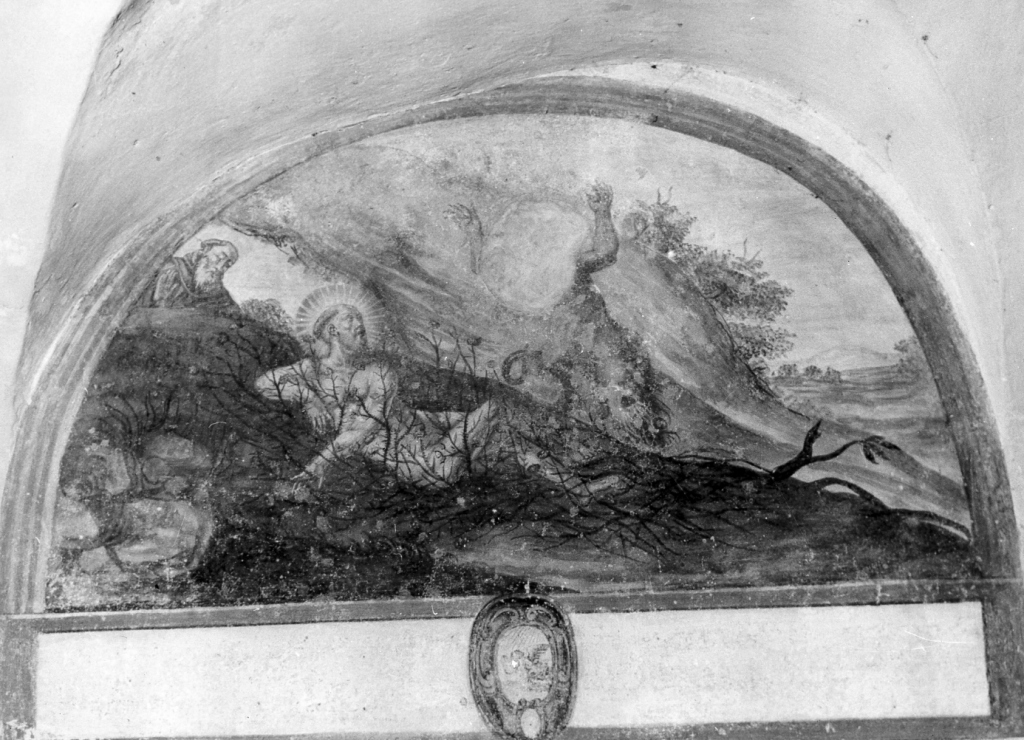 San Francesco tentato dal demonio (dipinto) - ambito laziale (sec. XVIII)