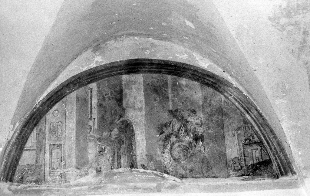 San Francesco d'Assisi assiste alla messa (dipinto) - ambito laziale (sec. XVIII)