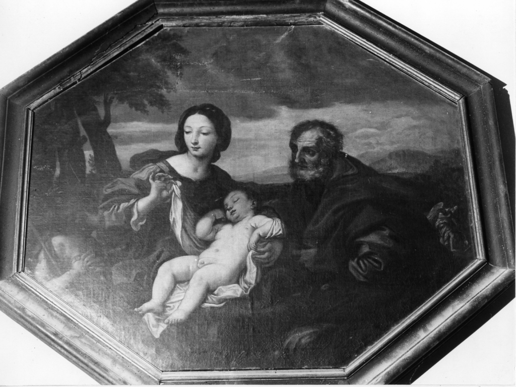 Sacra Famiglia con San Giovanni Battista bambino (dipinto) - ambito romano (fine/inizio secc. XVI/ XVII)