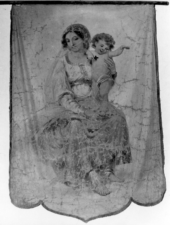 Madonna con Bambino (labaro) di Carcagnaro Antonio (sec. XX)