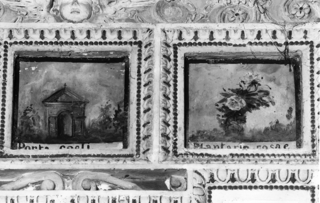 simboli mariani (dipinto, complesso decorativo) - ambito laziale (sec. XVII)