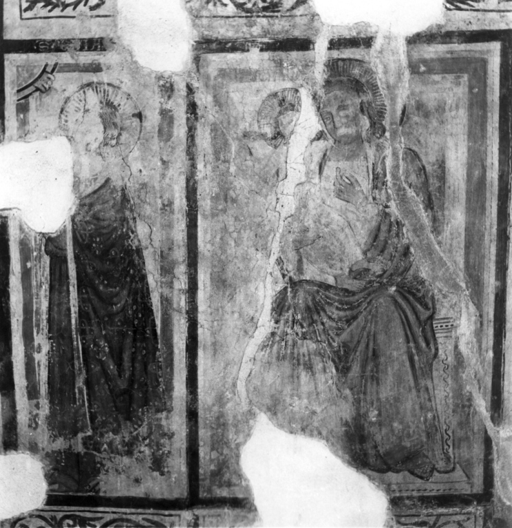 Madonna con Bambino in trono (dipinto) - ambito laziale (sec. XV)