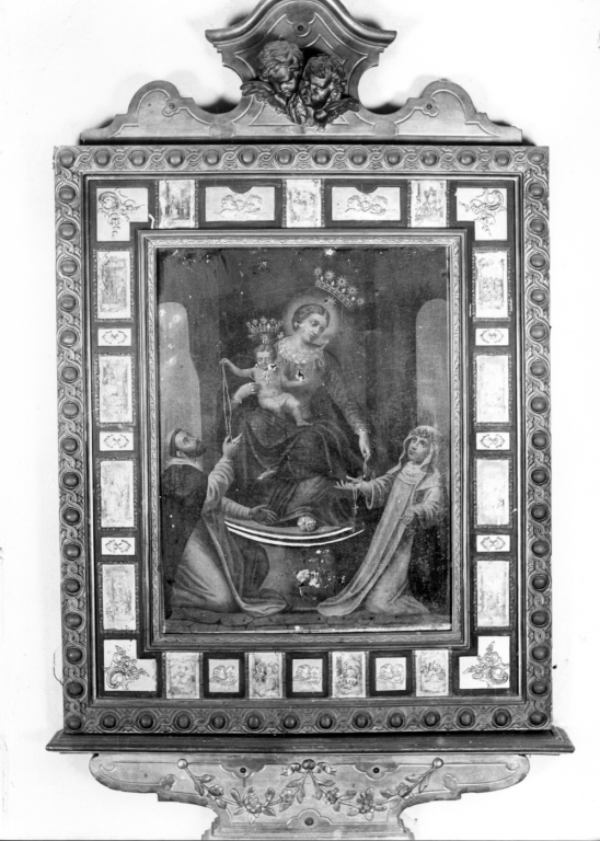 Madonna del Rosario con San Domenico e Santa Caterina da Siena (dipinto) - ambito laziale (fine/inizio secc. XIX/ XX)