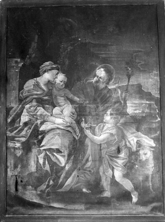 Sacra Famiglia con San Giovanni Battista bambino (dipinto) di Risi Errico (inizio sec. XX)