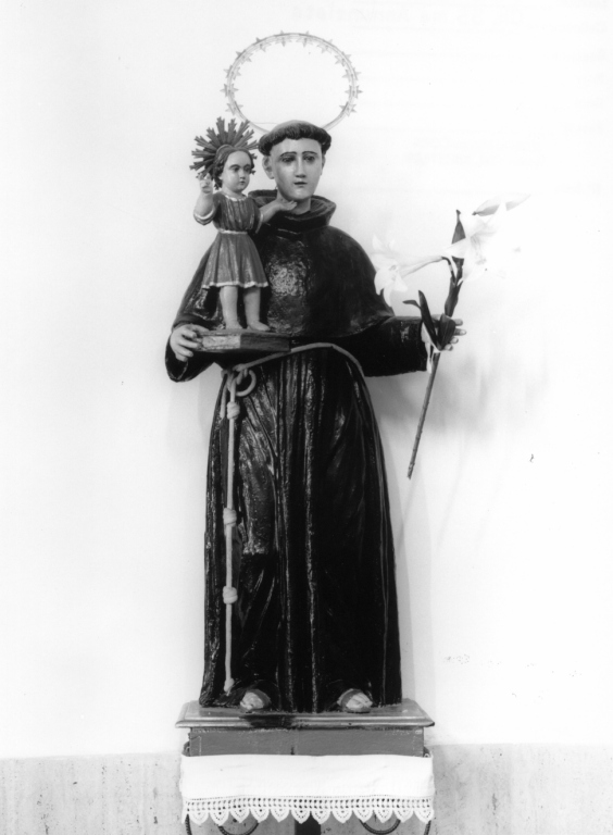Sant'Antonio da Padova con il bambino (statua) - ambito laziale (seconda metà sec. XIX)