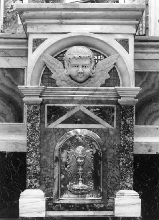 tabernacolo - a frontale architettonico - ambito laziale (secc. XIX/ XX)