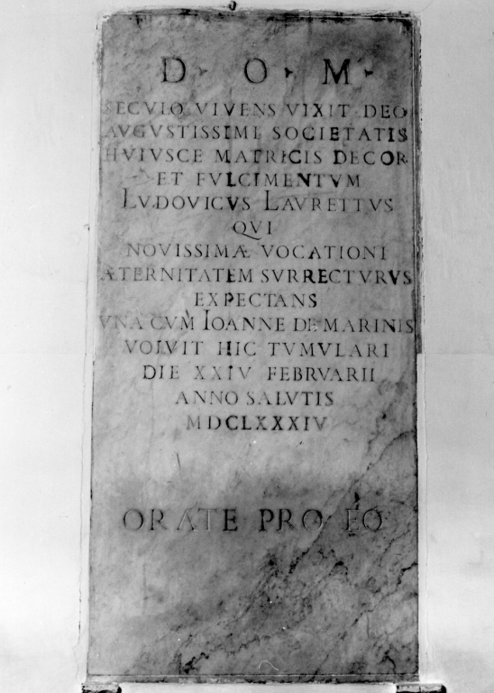 lapide - ambito laziale (sec. XVII)