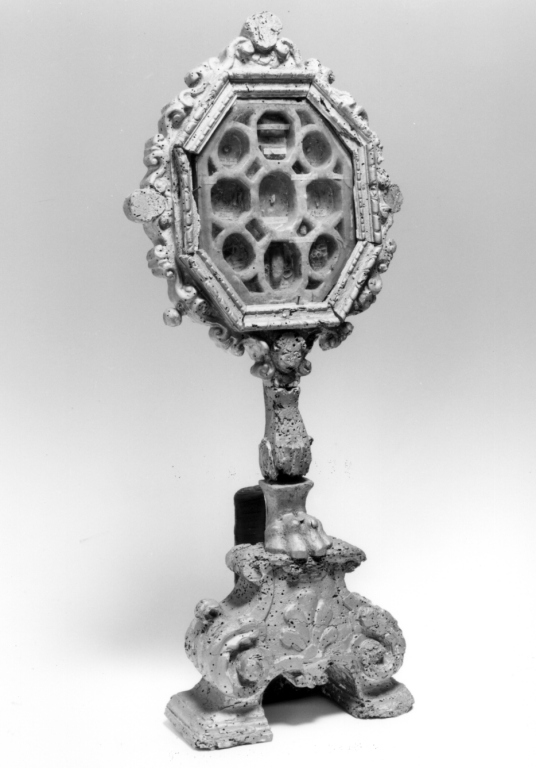 reliquiario a teca, serie - ambito laziale (secc. XVII/ XVIII)