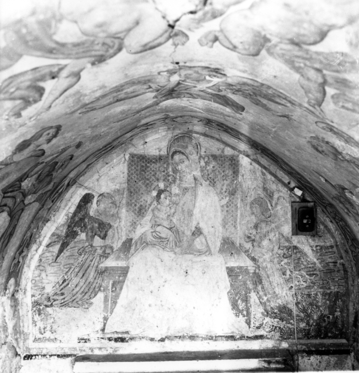 Madonna in trono con Bambino e angeli (dipinto) - ambito laziale (fine sec. XV)