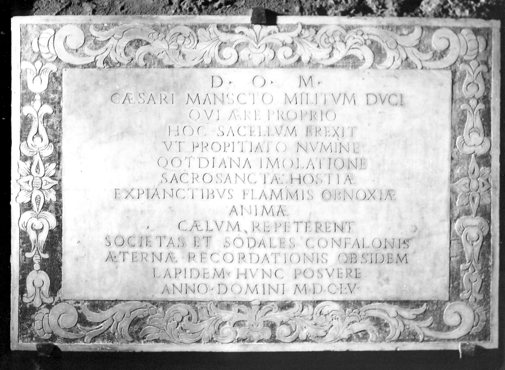 lapide commemorativa - ambito laziale (sec. XVII)