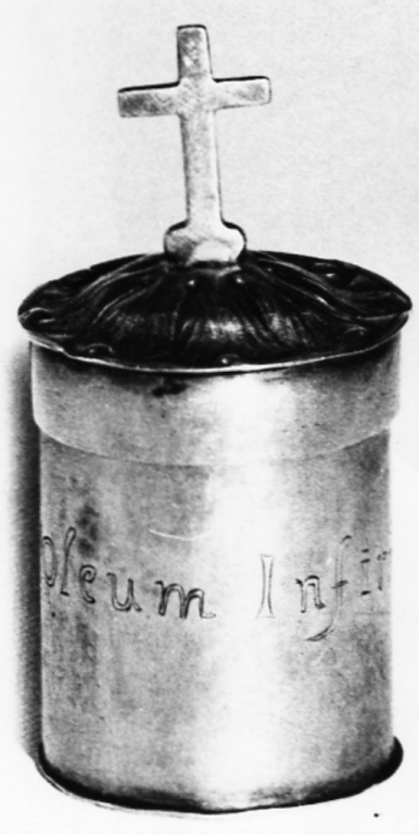 vasetto per l'olio degli infermi - ambito viterbese (sec. XVIII)