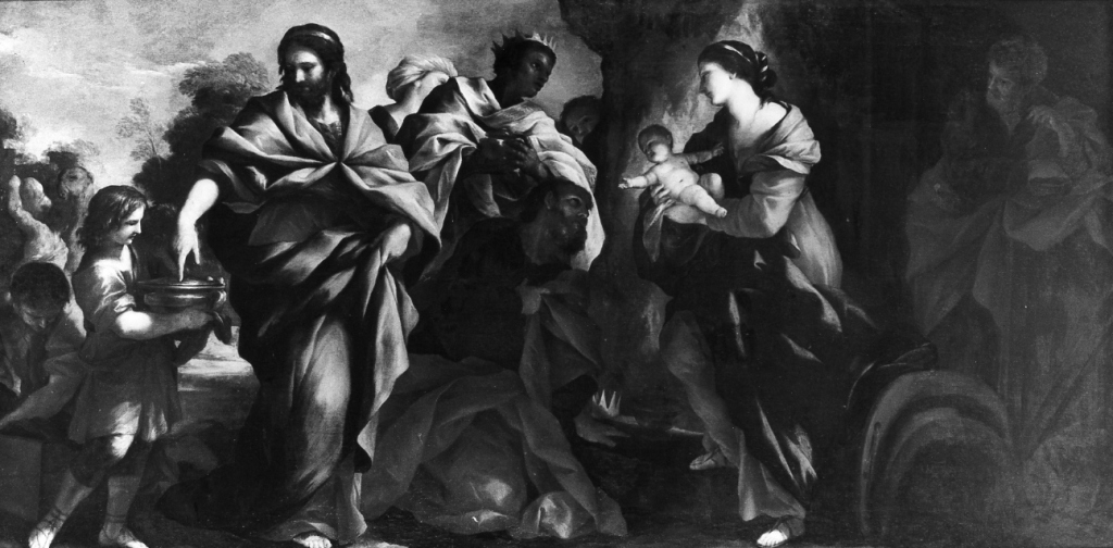 adorazione dei Re Magi (dipinto) di Romanelli Giovanni Francesco (sec. XVII)