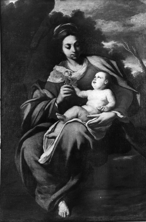 Madonna della Rosa (dipinto) di Stanzione Massimo (sec. XVII)