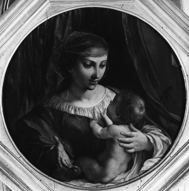 Madonna con Bambino (dipinto) di Caroselli Angelo (inizio sec. XVII)