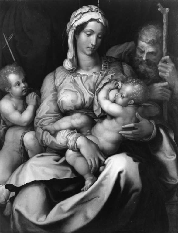 Sacra Famiglia con San Giovannino (dipinto) di Siciolante Girolamo (terzo quarto sec. XVI)