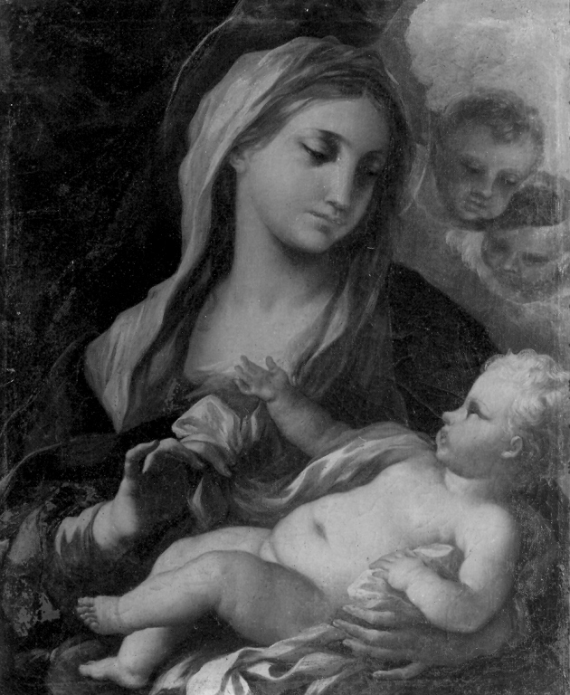 Madonna con Bambino e angeli (dipinto) di Giordano Luca (cerchia) (seconda metà sec. XVII)