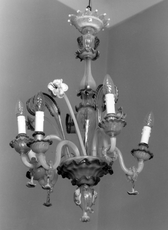 lampadario - a bracci - produzione muranese (metà sec. XIX)