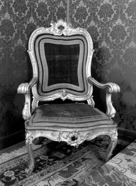 poltrona, serie - produzione italiana (metà sec. XIX)