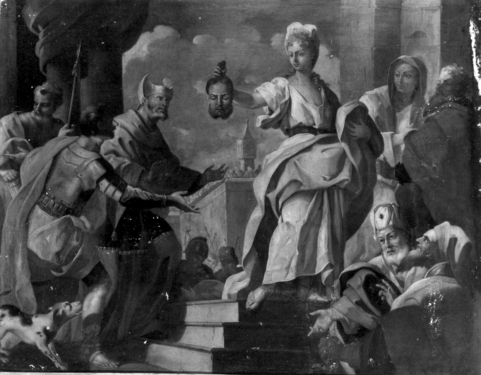 Giuditta mostra al popolo la testa di Oloferne (dipinto) di Solimena Francesco detto Abate Ciccio (scuola) (primo quarto sec. XVIII)