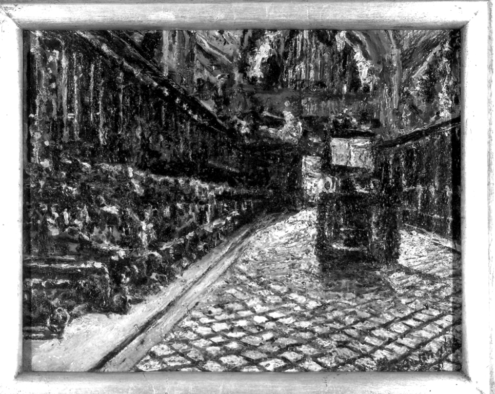 Il coro della basilica dell'Abbazia di Montecassino (dipinto) di Battaglia Domenico (fine/inizio secc. XIX/ XX)