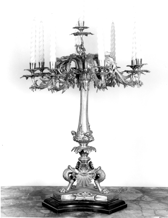 candelabro, coppia - manifattura italiana (ultimo quarto sec. XIX)