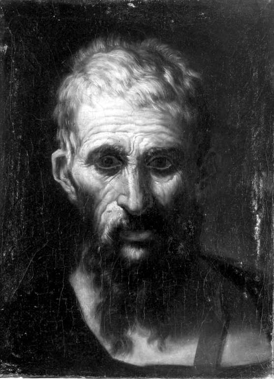 Testa di vecchio (San Paolo ?) (dipinto) - ambito napoletano (ultimo quarto sec. XVII)