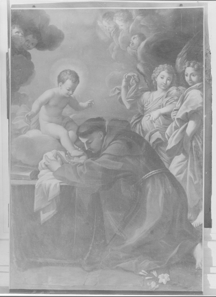 apparizione di Gesù Bambino a Sant'Antonio da Padova (dipinto) di Conca Sebastiano (maniera) (sec. XVIII)