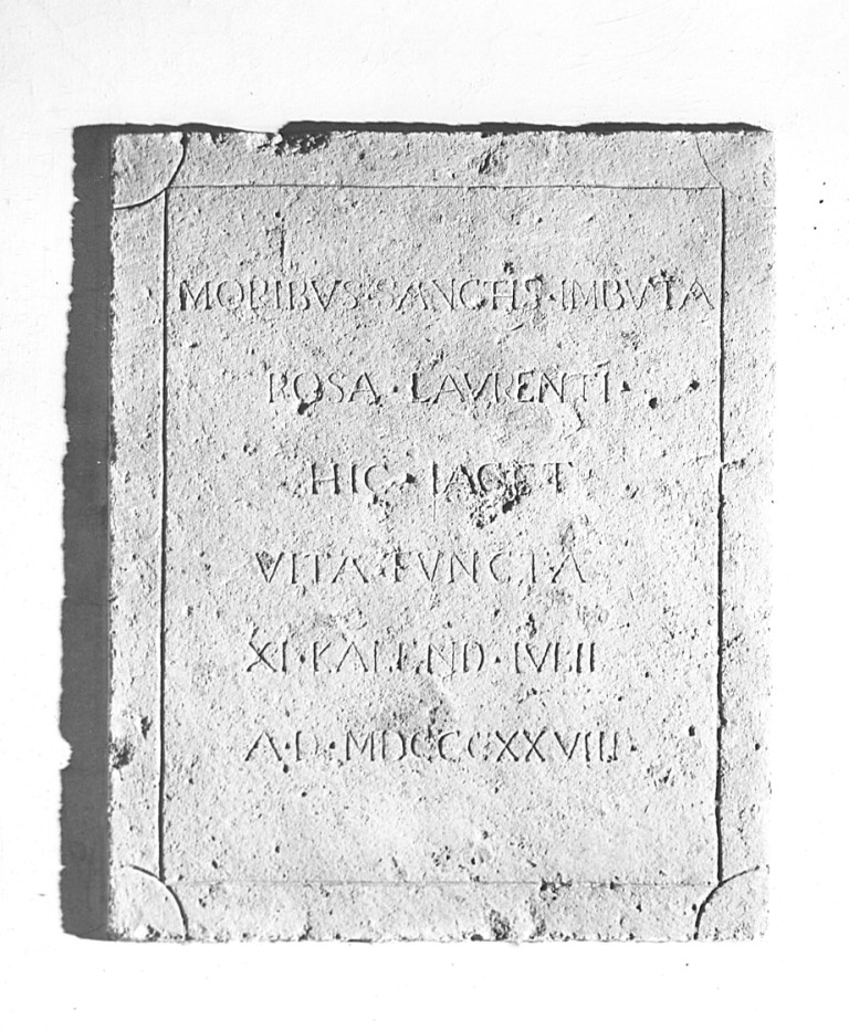 lapide commemorativa - ambito laziale (sec. XIX)