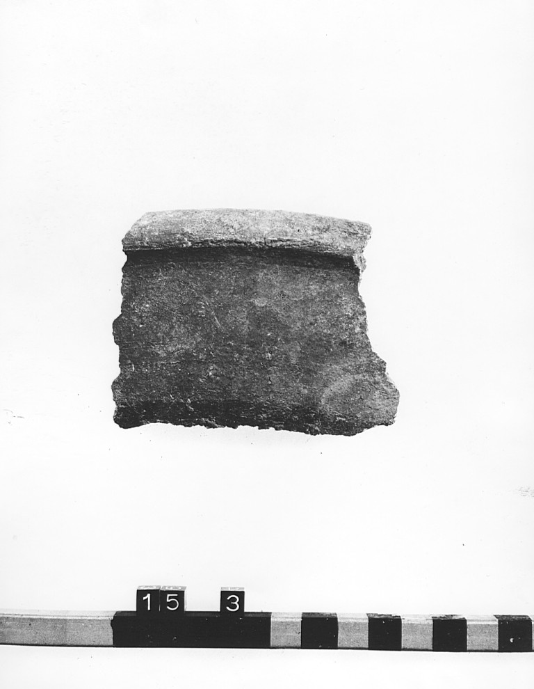 tegame, frammento - ambito laziale (secc. XII/ XIII)