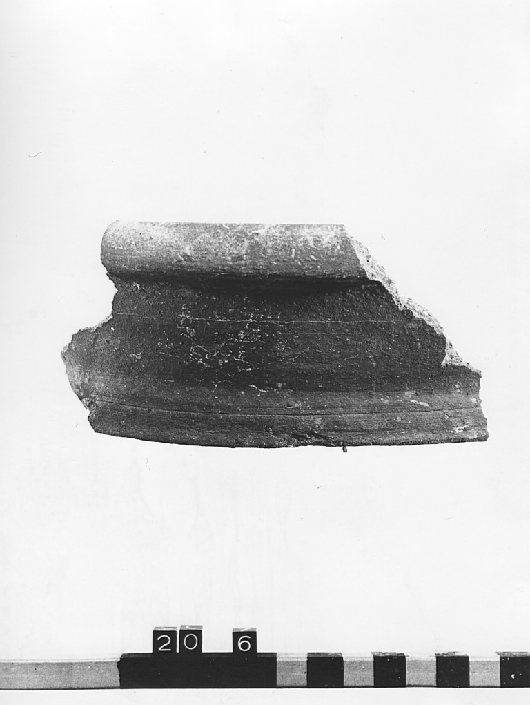 tegame, frammento - ambito laziale (secc. XII/ XIII)