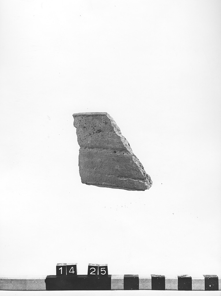 tegame, frammento - ambito laziale (secc. XIII/ XIV)