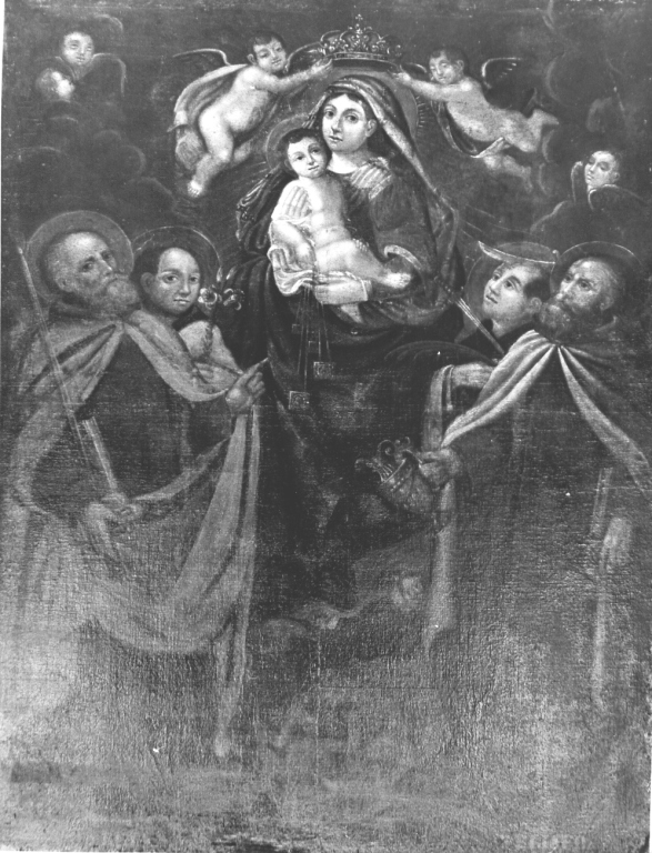 Madonna del Carmelo e santi (dipinto) - ambito laziale (sec. XIX)