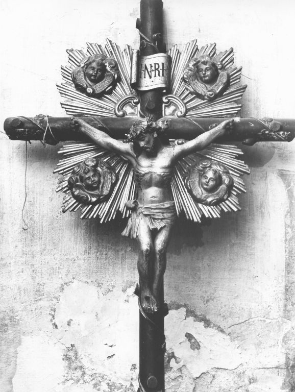 Cristo crocifisso e quattro cherubini (crocifisso) - ambito laziale (primo quarto sec. XVIII)