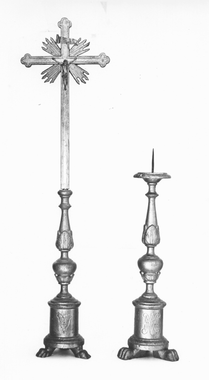 candeliere d'altare - ambito laziale (metà sec. XIX)
