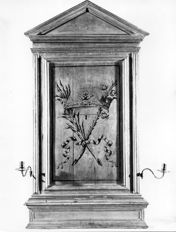tabernacolo - a frontale architettonico, serie - manifattura laziale (sec. XVIII)