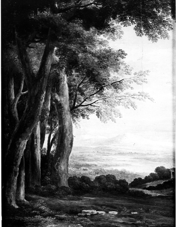 paesaggio con alberi (dipinto) - ambito italiano (sec. XIX)