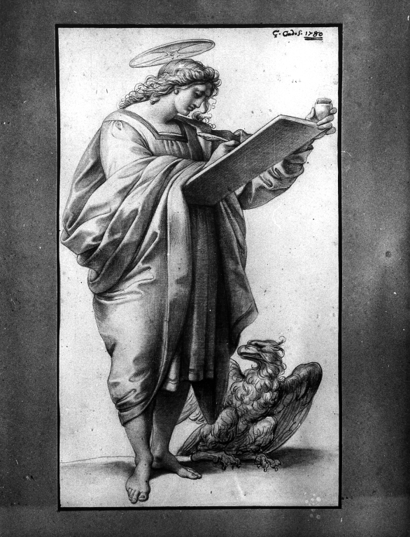 San Giovanni Evangelista (disegno) di Cades Giuseppe (sec. XVIII)