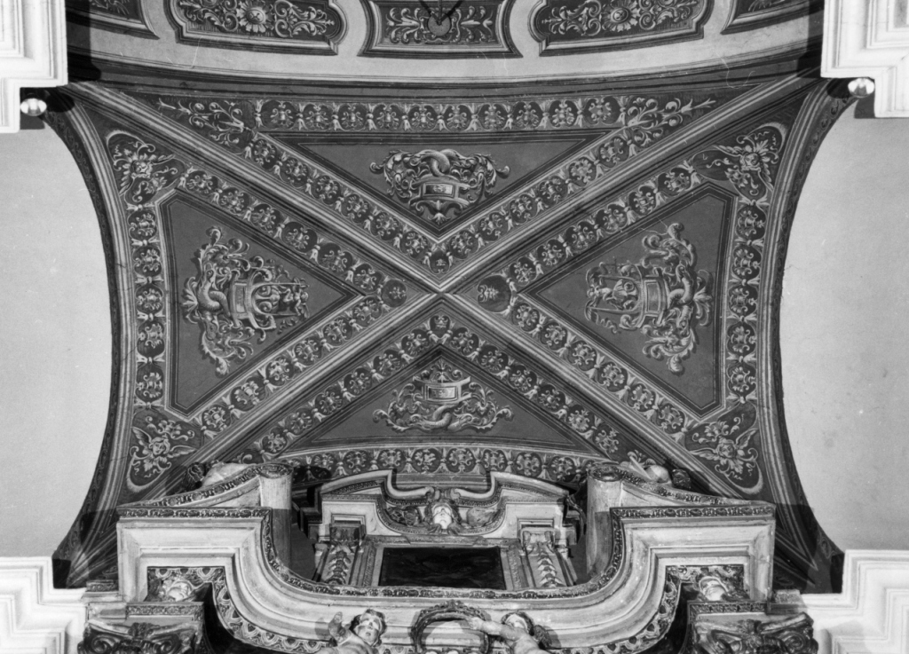 angeli e motivi decorativi fitomorfi (dipinto) - ambito laziale (sec. XIX)