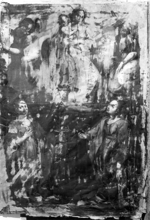 Madonna in gloria con santa Lucia e sant'Apollonia (dipinto) - ambito laziale (sec. XVII)