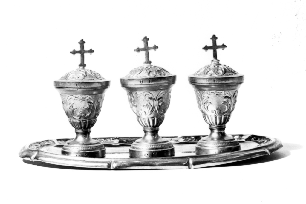 vasetti per oli santi - ambito laziale (sec. XIX)