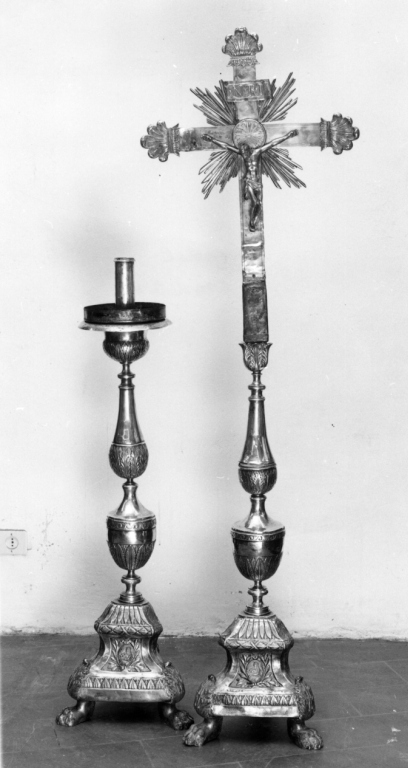 candeliere d'altare, serie - ambito laziale (sec. XVIII)