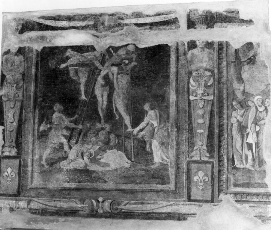 deposizione di Cristo dalla croce (dipinto) - ambito laziale (fine sec. XVI)