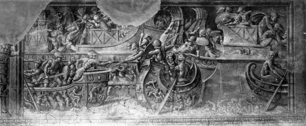 battaglia navale (dipinto) - ambito romano (sec. XVI)
